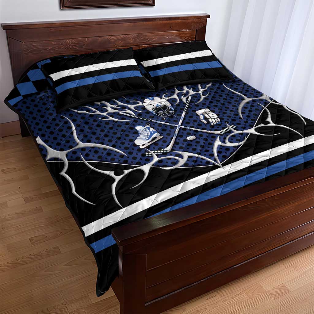 Hockey Quilt Bed Set Tribal Strike