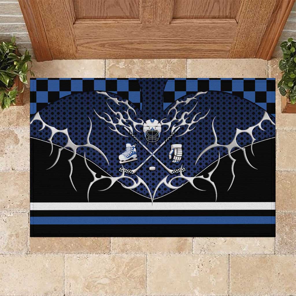 Hockey Rubber Doormat Tribal Strike