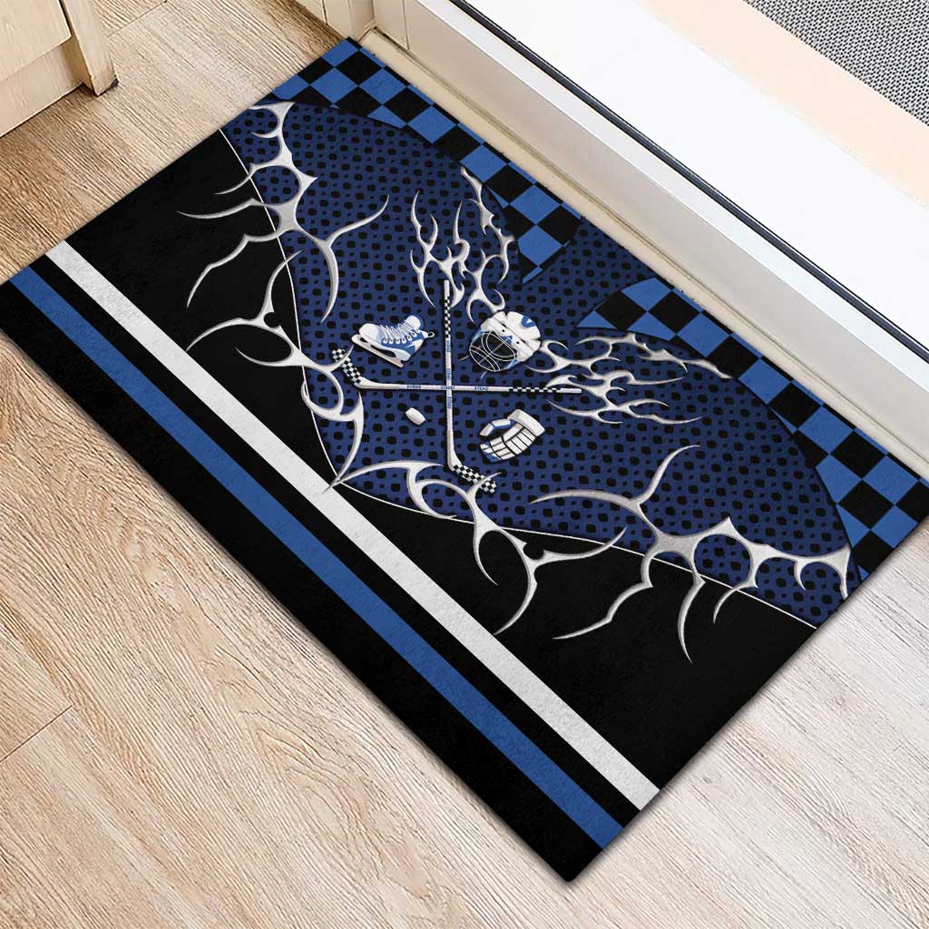 Hockey Rubber Doormat Tribal Strike