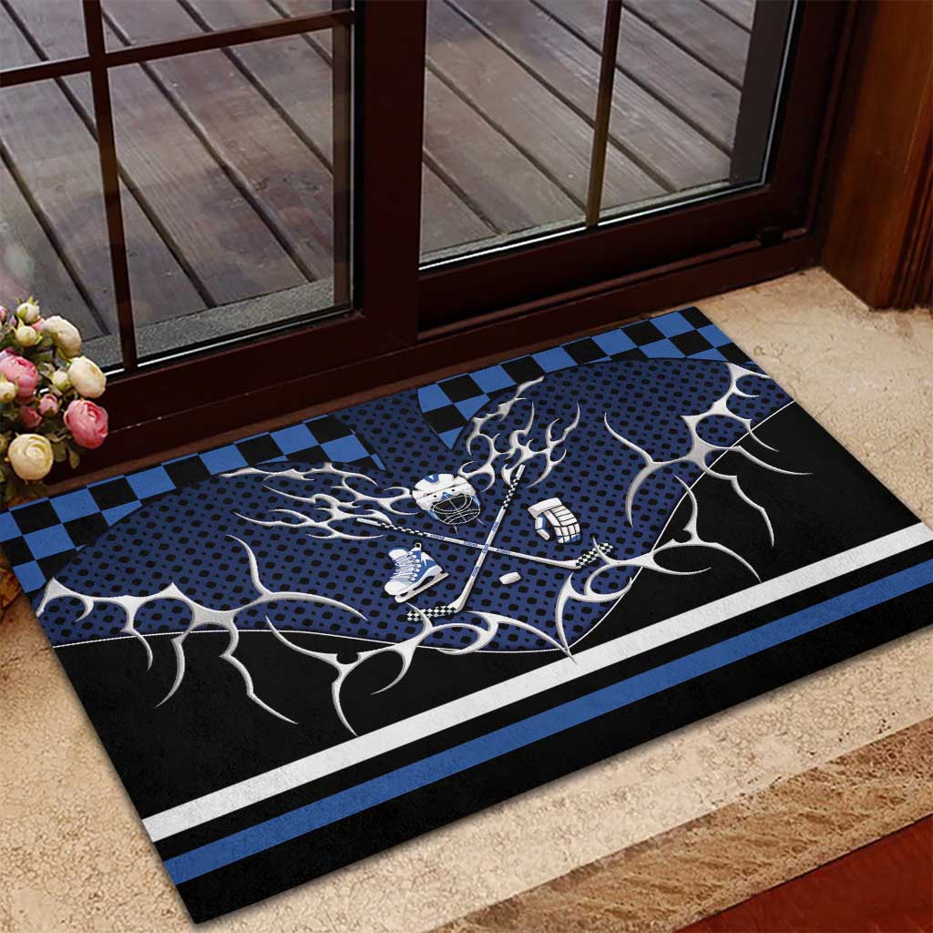 Hockey Rubber Doormat Tribal Strike