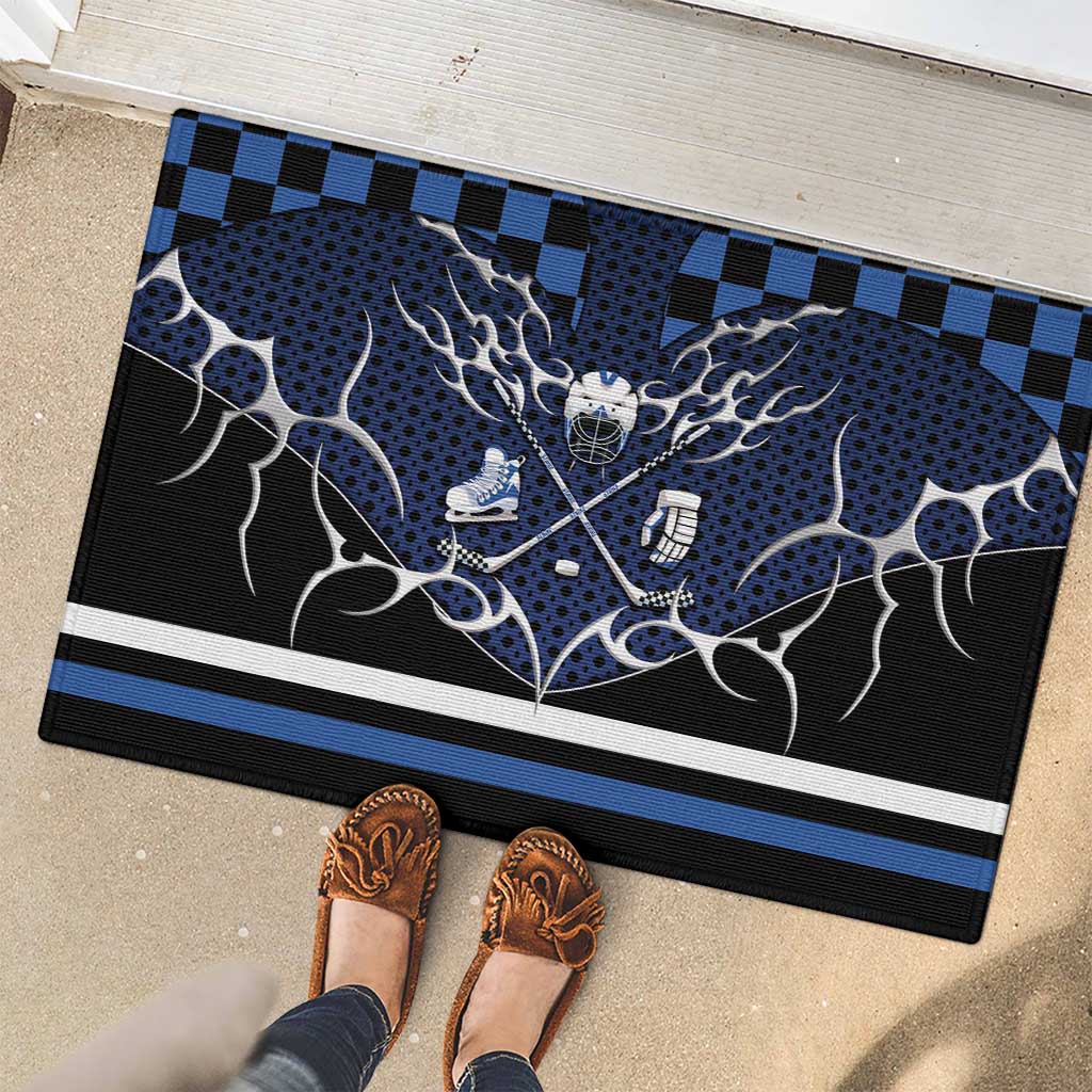 Hockey Rubber Doormat Tribal Strike