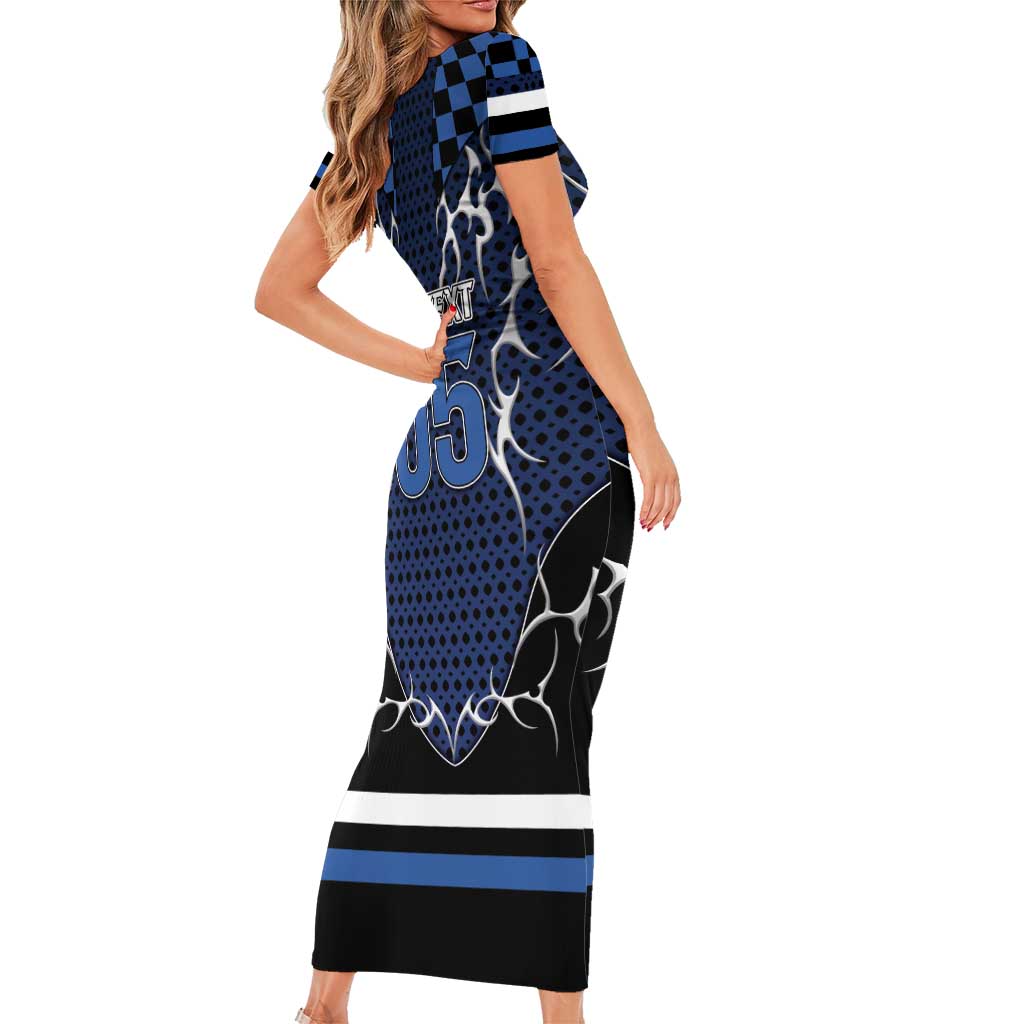 Custom Hockey Short Sleeve Bodycon Dress Tribal Strike