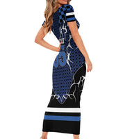 Custom Hockey Short Sleeve Bodycon Dress Tribal Strike