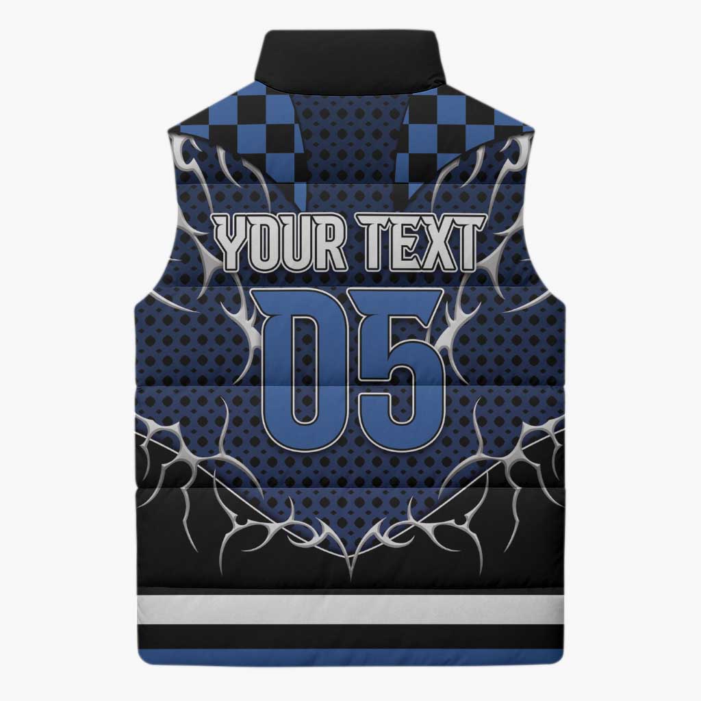 Custom Hockey Sleeveless Puffer Jacket Tribal Strike