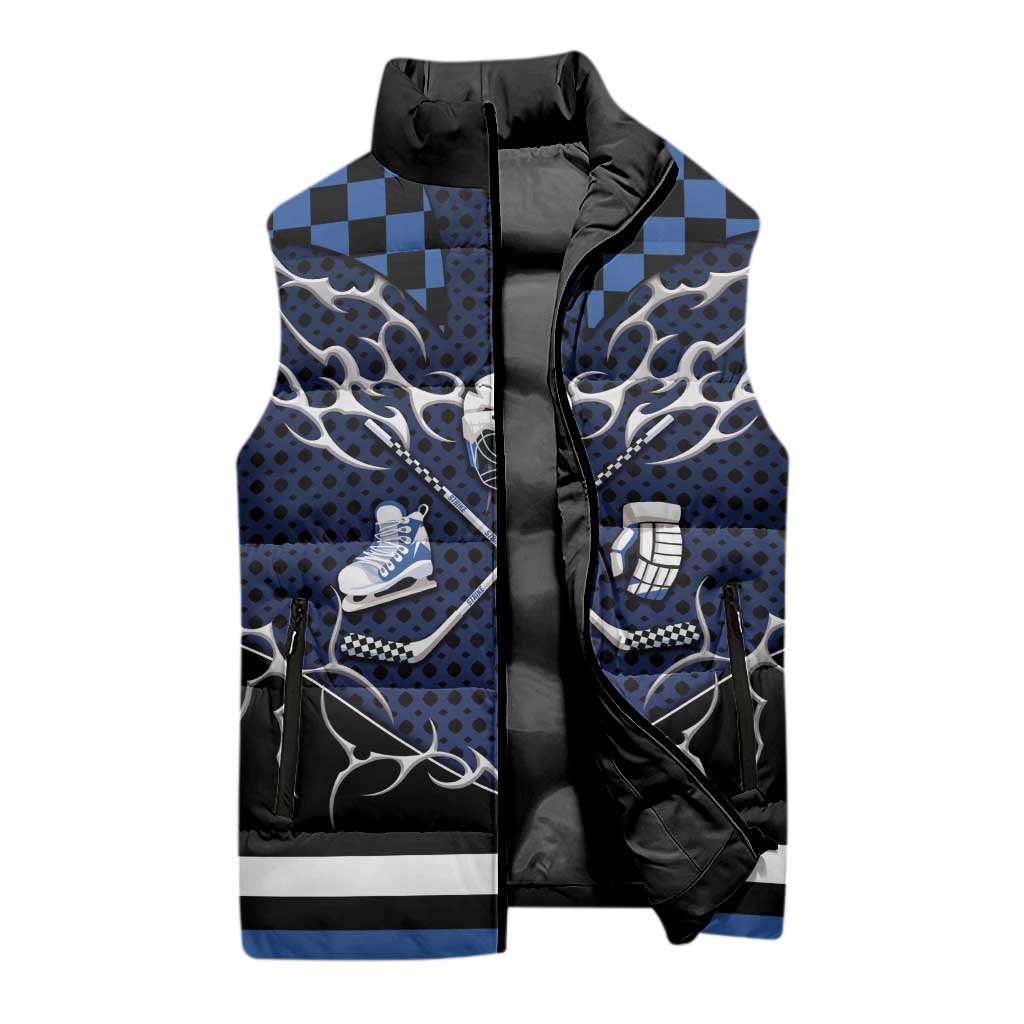 Custom Hockey Sleeveless Puffer Jacket Tribal Strike