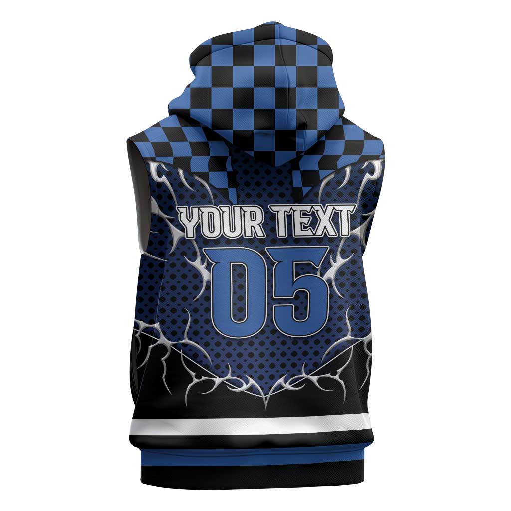 Custom Hockey Sleeveless Zip Hoodie Tribal Strike