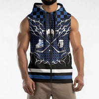 Custom Hockey Sleeveless Zip Hoodie Tribal Strike