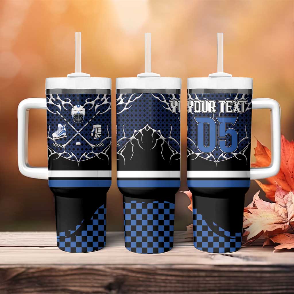 Custom Hockey Tumbler With Handle Tribal Strike