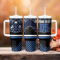 Custom Hockey Tumbler With Handle Tribal Strike