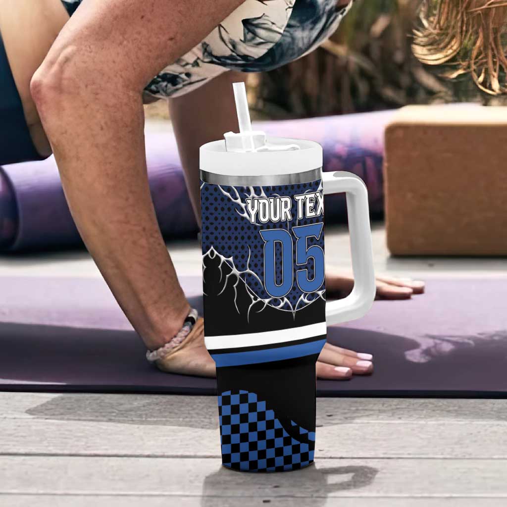 Custom Hockey Tumbler With Handle Tribal Strike