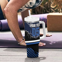 Custom Hockey Tumbler With Handle Tribal Strike