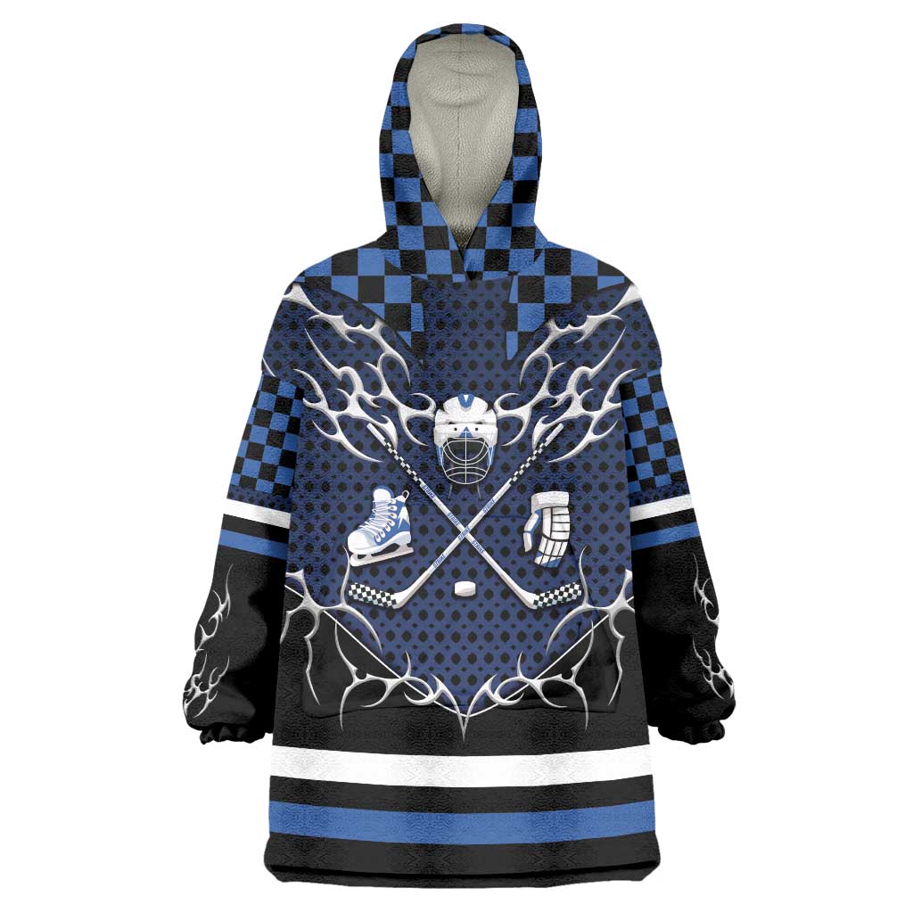 Custom Hockey Wearable Blanket Hoodie Tribal Strike