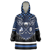 Custom Hockey Wearable Blanket Hoodie Tribal Strike