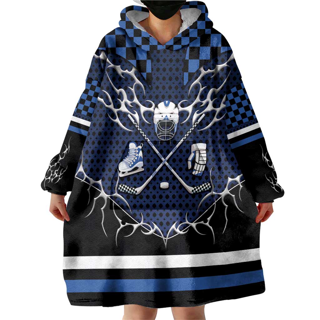Custom Hockey Wearable Blanket Hoodie Tribal Strike