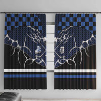 Hockey Window Curtain Tribal Strike