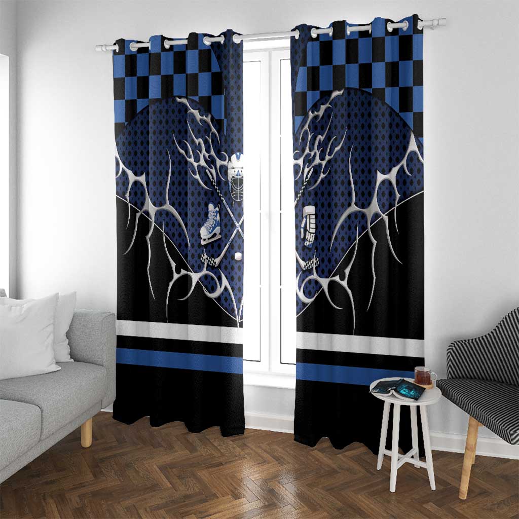 Hockey Window Curtain Tribal Strike