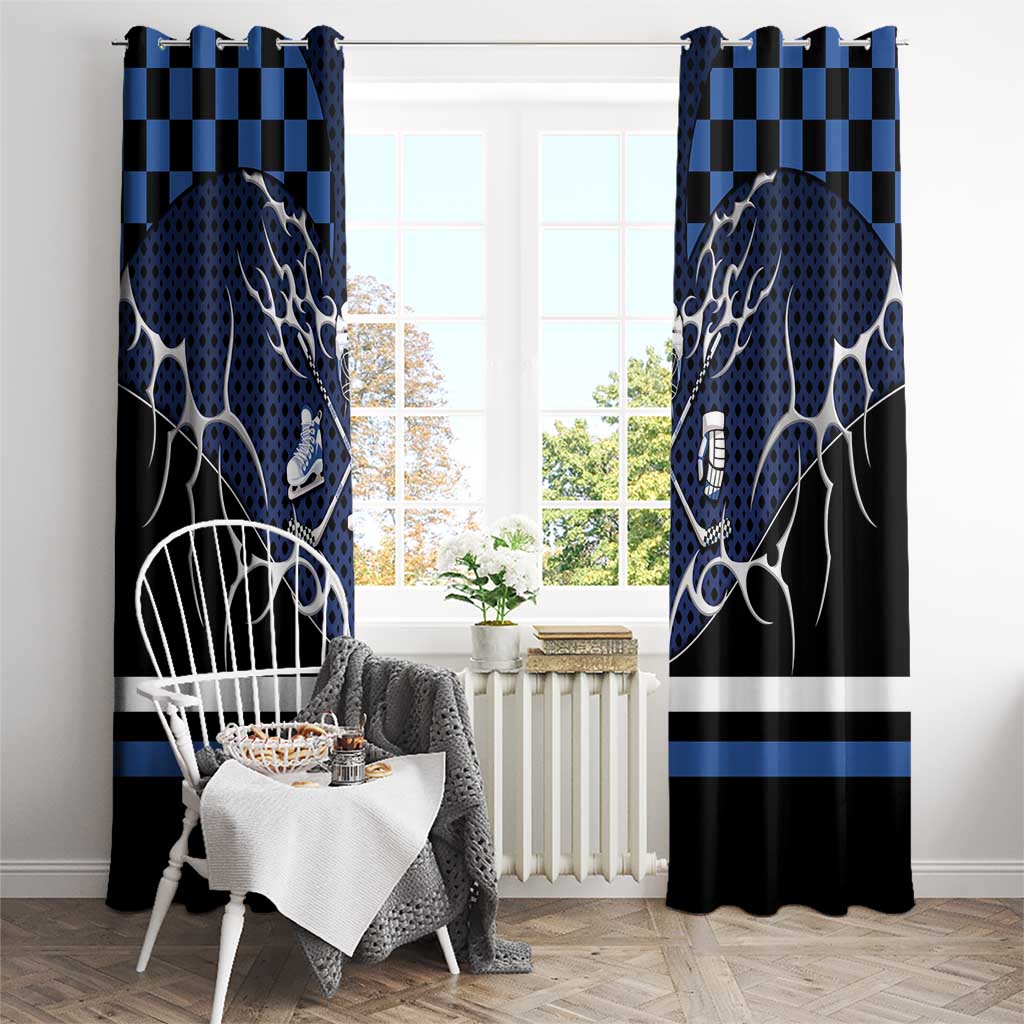 Hockey Window Curtain Tribal Strike