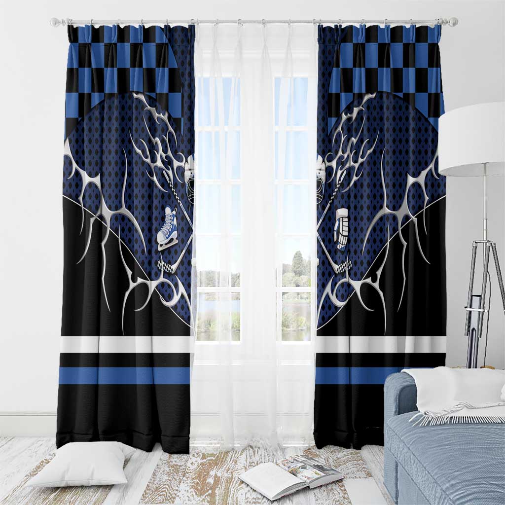 Hockey Window Curtain Tribal Strike
