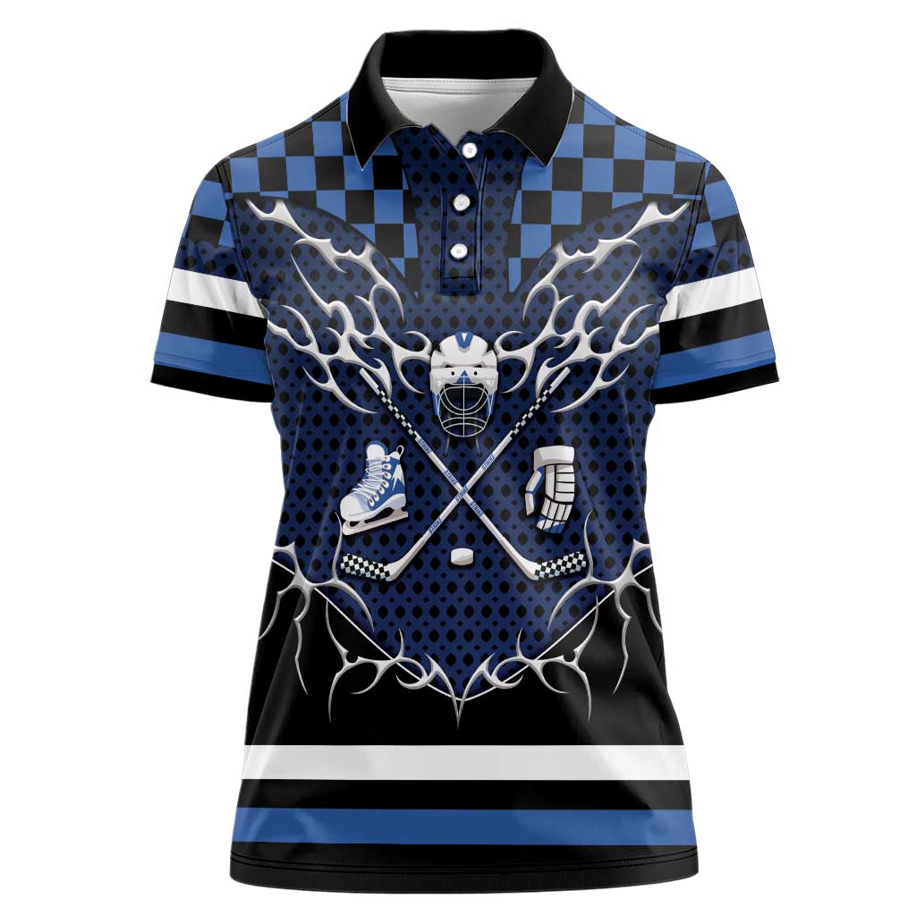 Custom Hockey Women Polo Shirt Tribal Strike