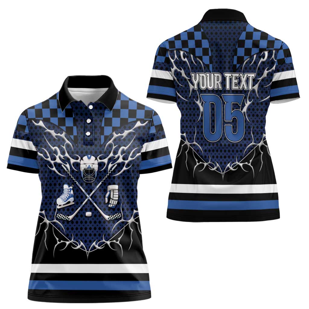 Custom Hockey Women Polo Shirt Tribal Strike