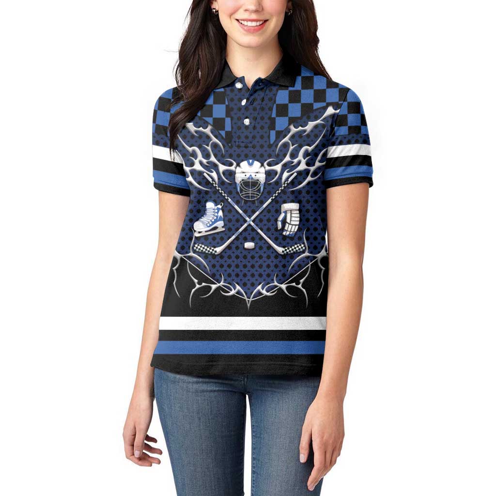 Custom Hockey Women Polo Shirt Tribal Strike