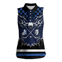 Custom Hockey Women Sleeveless Polo Shirt Tribal Strike