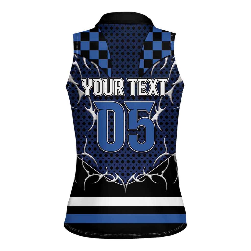 Custom Hockey Women Sleeveless Polo Shirt Tribal Strike