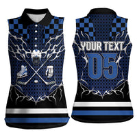 Custom Hockey Women Sleeveless Polo Shirt Tribal Strike