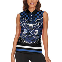 Custom Hockey Women Sleeveless Polo Shirt Tribal Strike