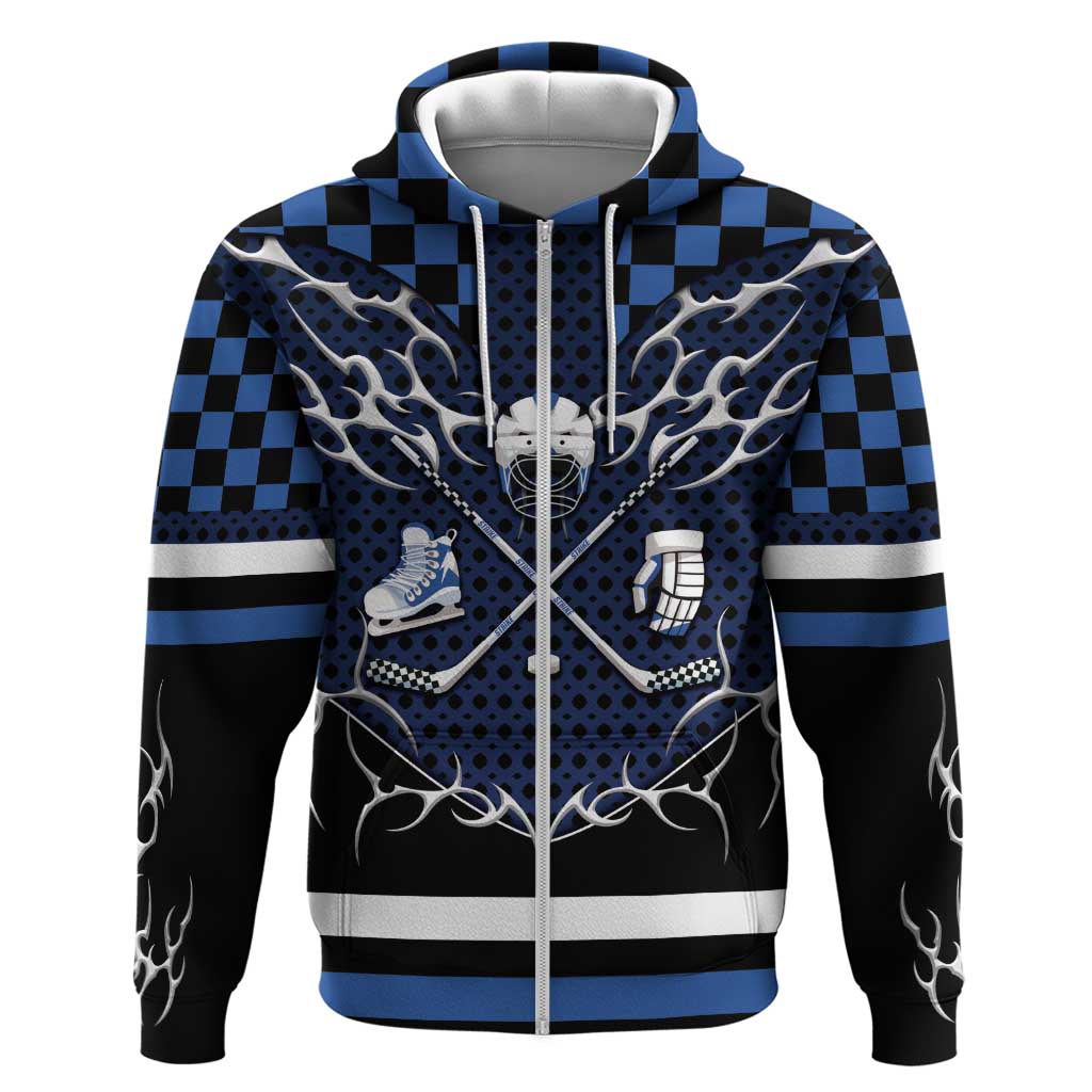 Custom Hockey Zip Hoodie Tribal Strike