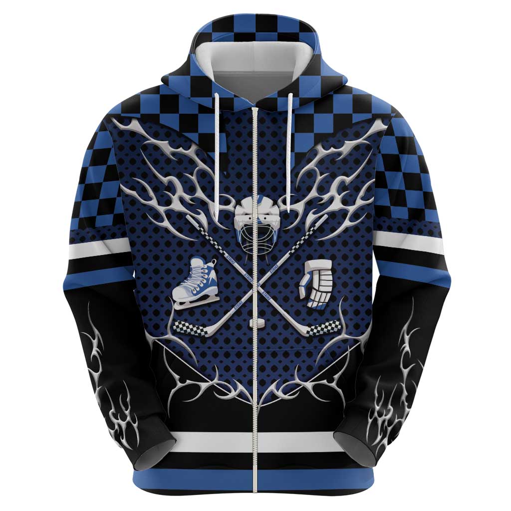 Custom Hockey Zip Hoodie Tribal Strike