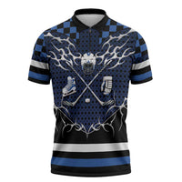 Custom Hockey Zipper Polo Shirt Tribal Strike