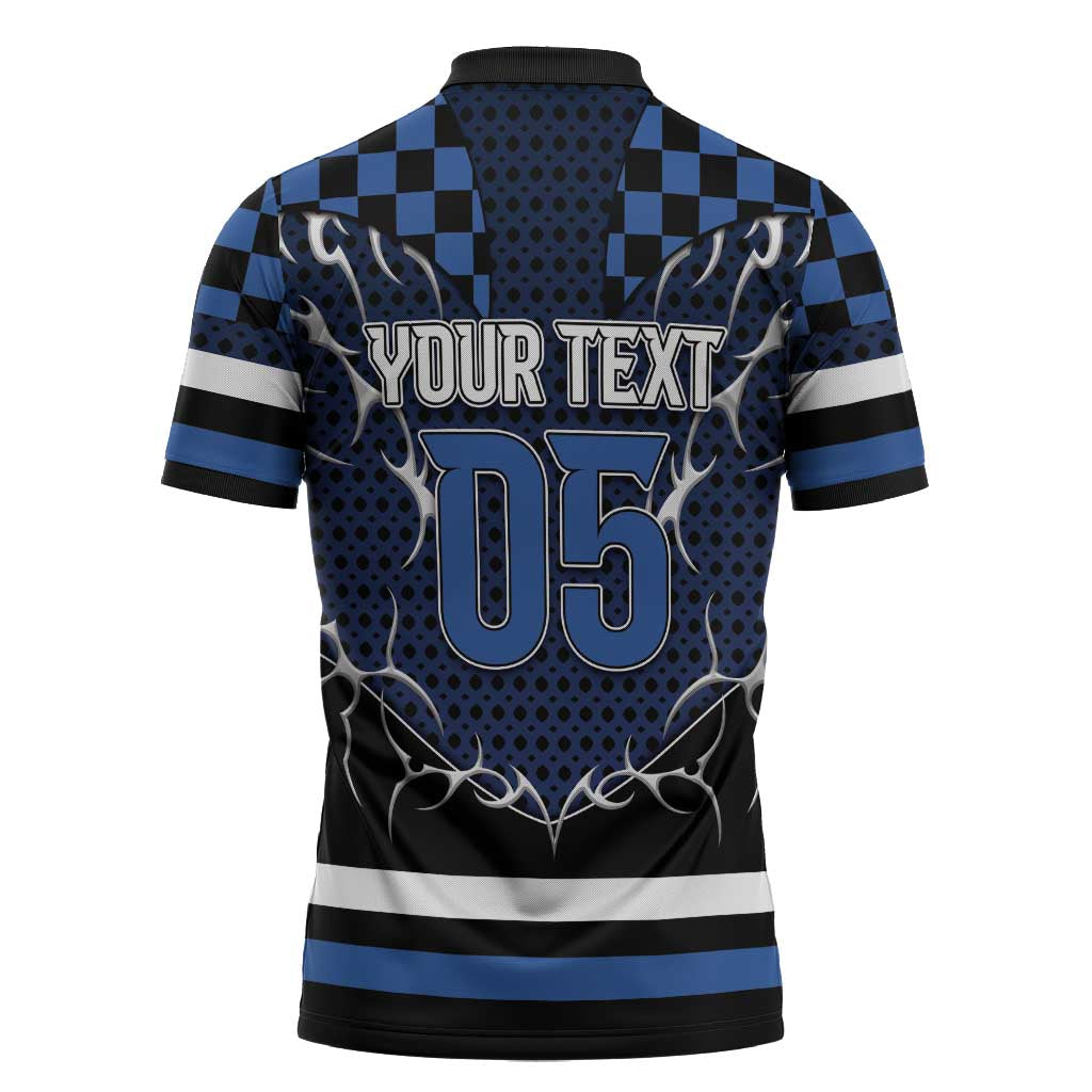 Custom Hockey Zipper Polo Shirt Tribal Strike
