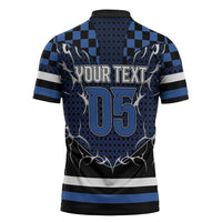 Custom Hockey Zipper Polo Shirt Tribal Strike