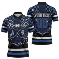 Custom Hockey Zipper Polo Shirt Tribal Strike