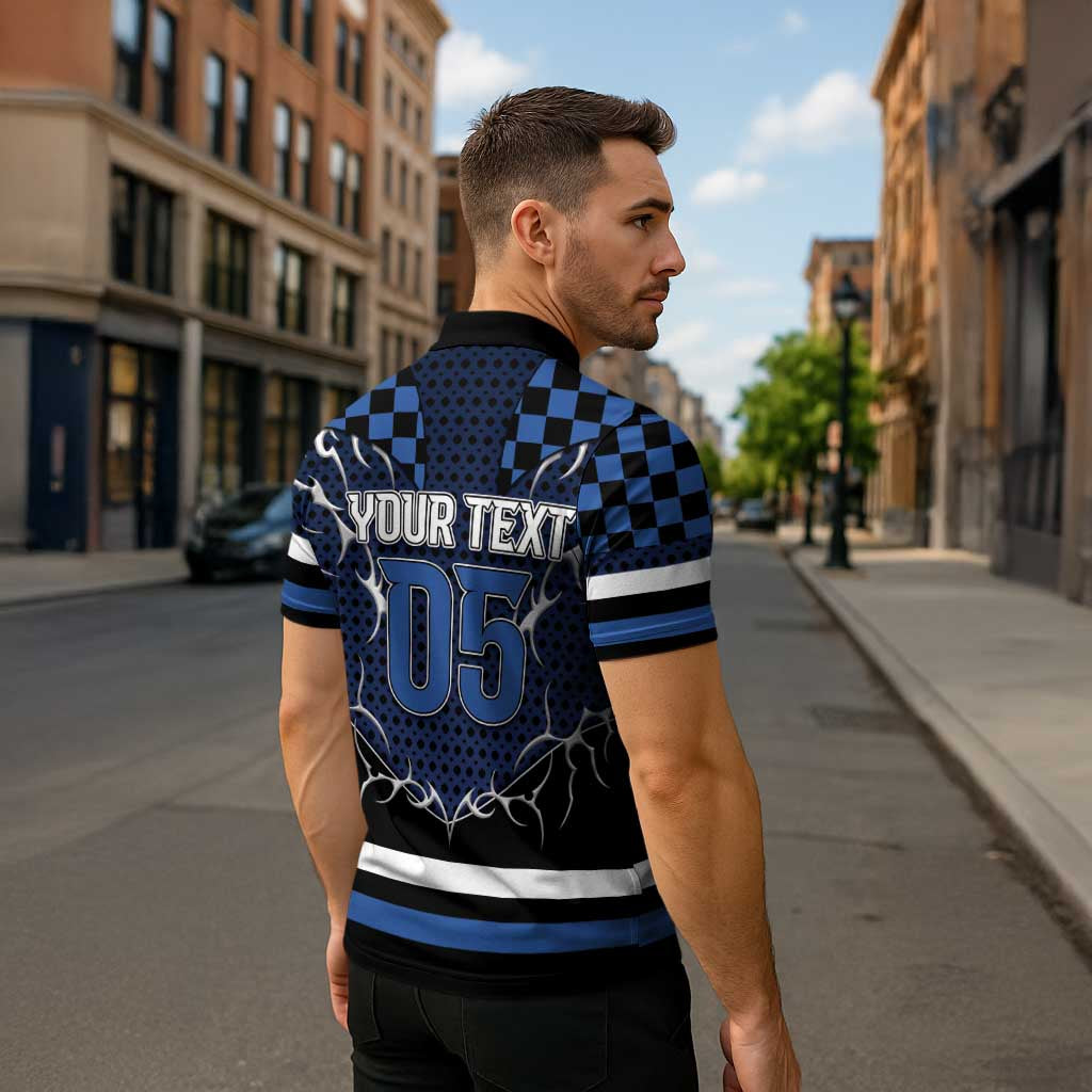 Custom Hockey Zipper Polo Shirt Tribal Strike