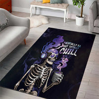 Skull Area Rug Mentally Ill But Totally Chill