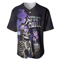 Skull Baseball Jersey Mentally Ill But Totally Chill