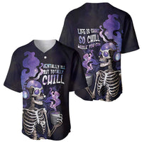 Skull Baseball Jersey Mentally Ill But Totally Chill