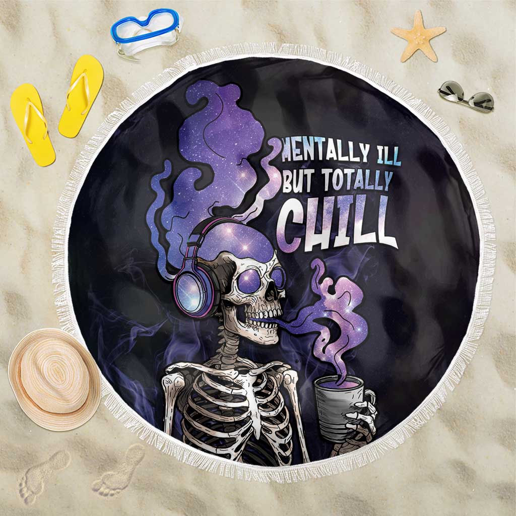 Skull Beach Blanket Mentally Ill But Totally Chill