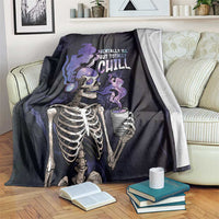 Skull Blanket Mentally Ill But Totally Chill