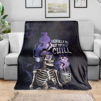 Skull Blanket Mentally Ill But Totally Chill
