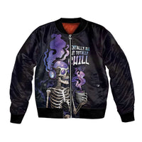 Skull Bomber Jacket Mentally Ill But Totally Chill