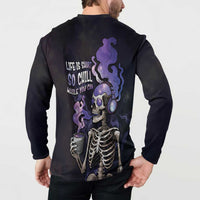 Skull Button Sweatshirt Mentally Ill But Totally Chill