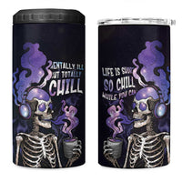Skull 4 in 1 Can Cooler Tumbler Mentally Ill But Totally Chill