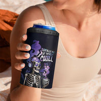 Skull 4 in 1 Can Cooler Tumbler Mentally Ill But Totally Chill