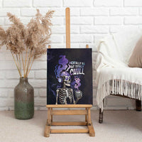Skull Canvas Wall Art Mentally Ill But Totally Chill