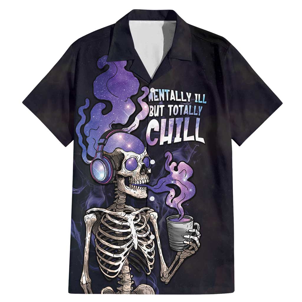 Skull Family Matching Mermaid Dress and Hawaiian Shirt Mentally Ill But Totally Chill