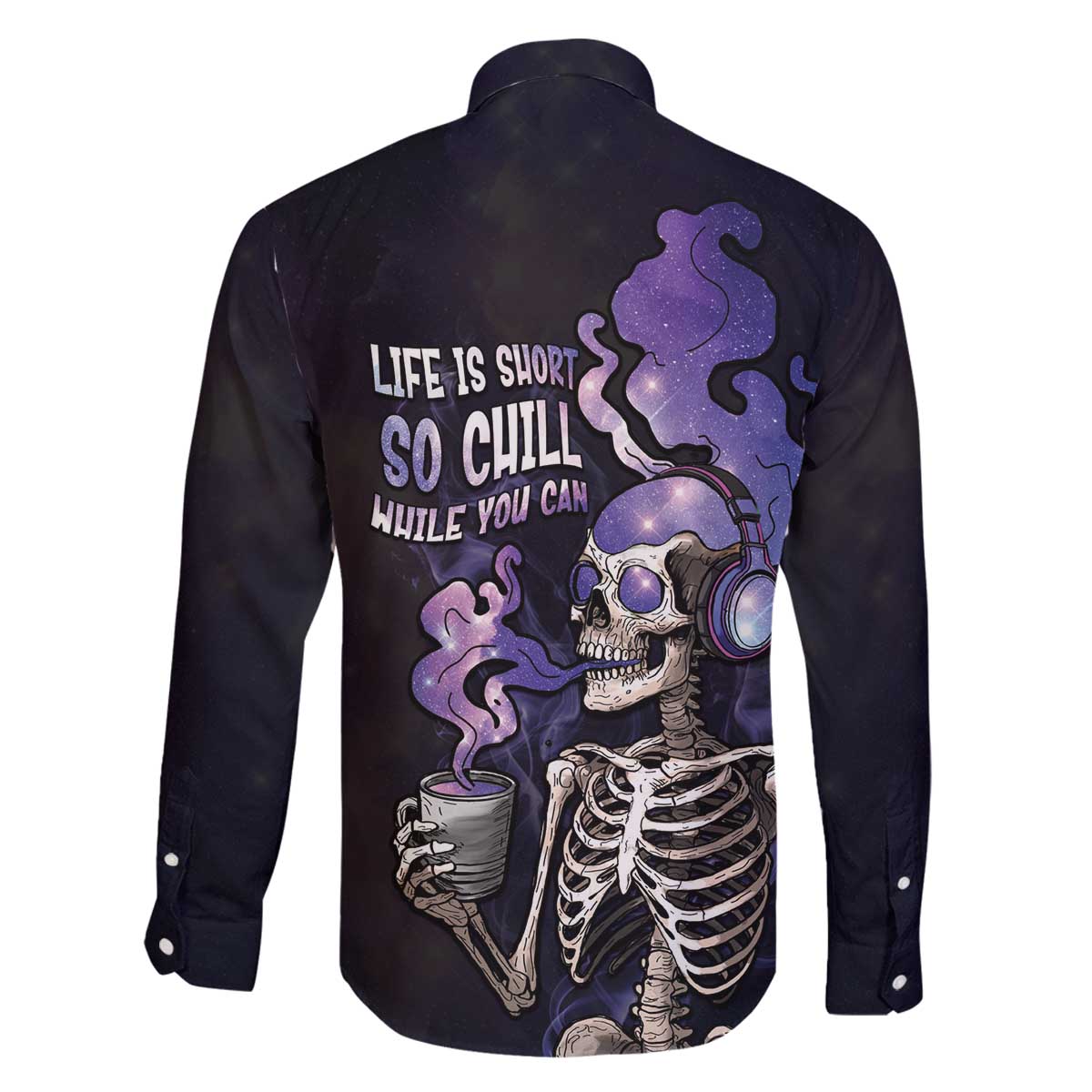 Skull Family Matching Off The Shoulder Long Sleeve Dress and Hawaiian Shirt Mentally Ill But Totally Chill