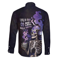 Skull Family Matching Off The Shoulder Long Sleeve Dress and Hawaiian Shirt Mentally Ill But Totally Chill